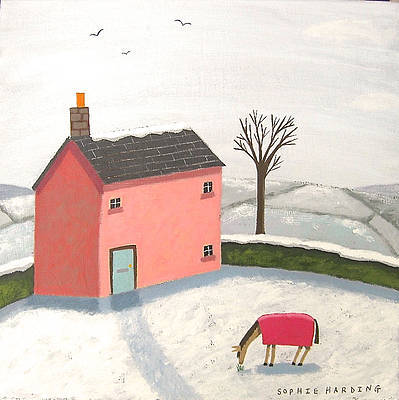 SOPHIE HARDING - pink cottage and horse